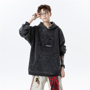 无影墙2025秋冬水洗黑贴布绣重磅卫衣B208-WY3911-P70控108,男装卫衣,电商B208