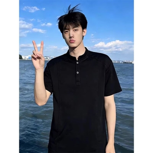 亨利领POLO衫短袖男夏季美式复古正肩T恤高级痞帅半袖LD9011-P30图片