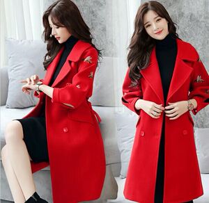 毛呢外套 2020年冬季 韩版 百搭 时尚 休闲 气质 优雅 简约 甜美 中长款 翻领,女装毛呢外套,天丝秀
