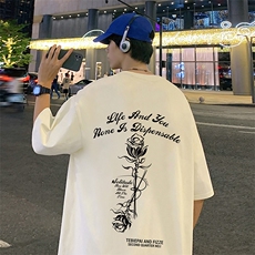 T706P26夏季新品港风高街美式短袖T恤宽松ins重磅纯棉体恤，男装T恤，星座304A
