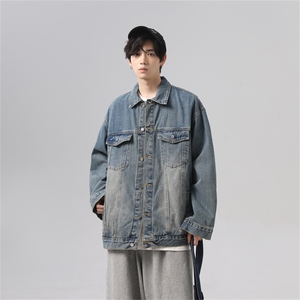 2025新款牛仔外套男痞帅高街潮牌宽松百搭休闲夹克秋季JK1030-P68图片