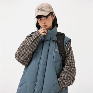 2026冬季新款男日系潮牌立领白鸭绒羽绒服马甲加厚外套YR08-F173图片