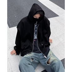 设计感连帽卫衣男小众设计感宽松垫肩长袖美式开衫外套WC400-P46，女装短外套，星座1008