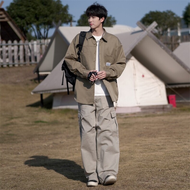 25年春季长袖衬衫男牛仔外套衬衣宽松现货DS-C323-1-S580-特批50,男装衬衫,电商C323-1