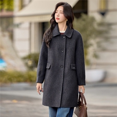 2025年冬季新款时尚休闲气质双面绵羊毛毛呢外套女，女装双面呢大衣，沁沁公主
