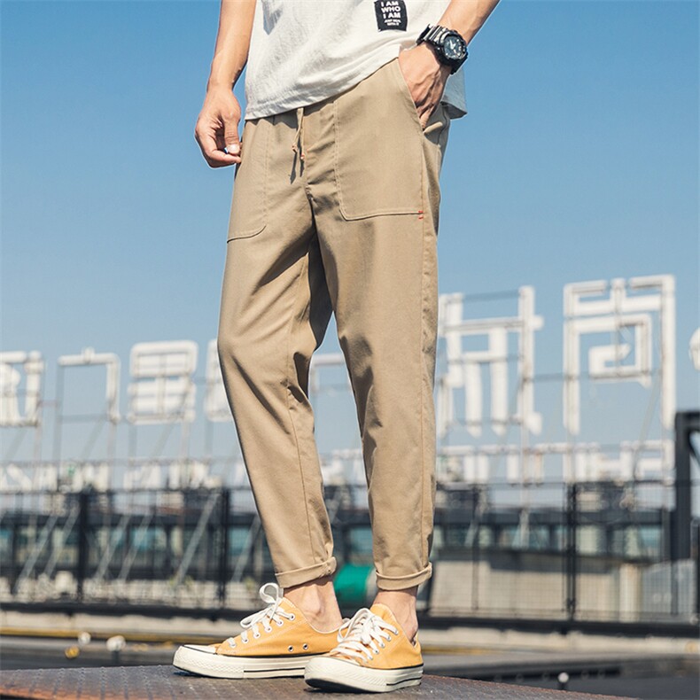 2021夏季新款韩版宽松薄款男士小脚休闲9九分裤K580-P30，男装休闲裤，电商A128