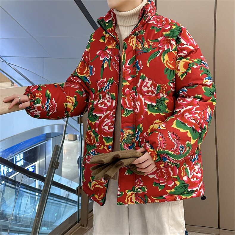 手塞棉加厚东北花棉袄立领加厚保暖风棉衣XZ212-1-QMH88-P68，男装棉衣，星座212-1