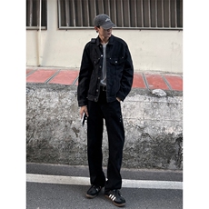 B221美式ins高街暗黑小众个性铆钉小脚牛仔裤LK23142-P65控88，男装牛仔裤，电商B221