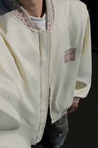 民主风提花拼接飞行夹克棒球服男 xh94-特60图片