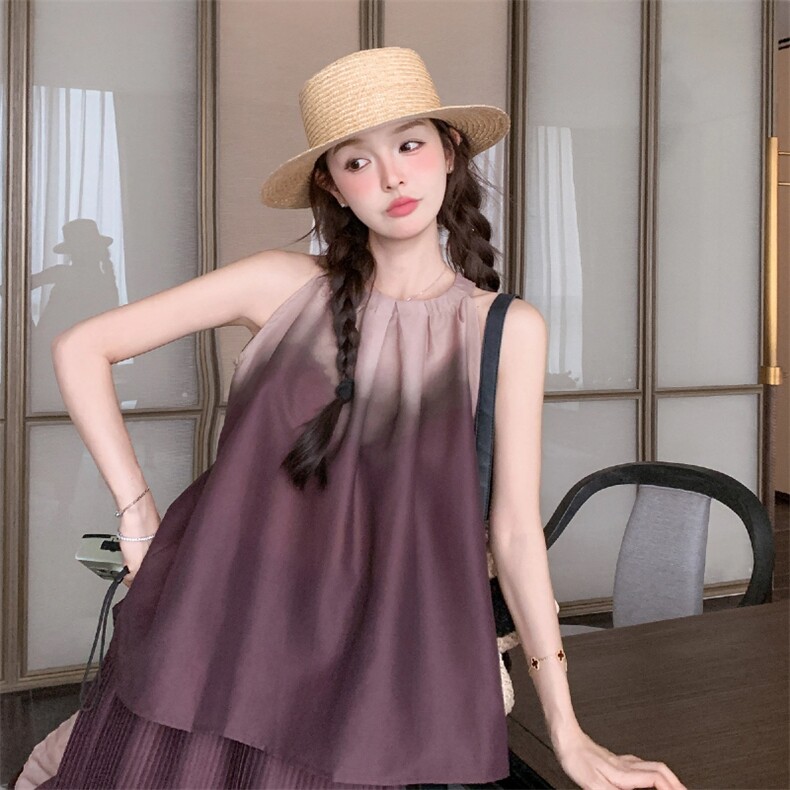 夏日五一出片绝美女2025新款复古无袖高级感背心半身裙图片