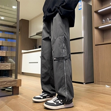 24春款港风工装纽扣拉链裤休闲裤束脚裤男KP212P55，男装休闲裤，星座1204-3
