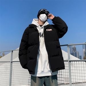 网络图现货 欧美潮牌高街旗帜印花立领情侣羽绒面包服JW50-P62图片