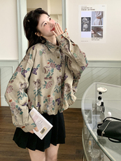 大货印花宽松牛仔短款外套2c309-2507-p145-k208，女装短外套，2C309