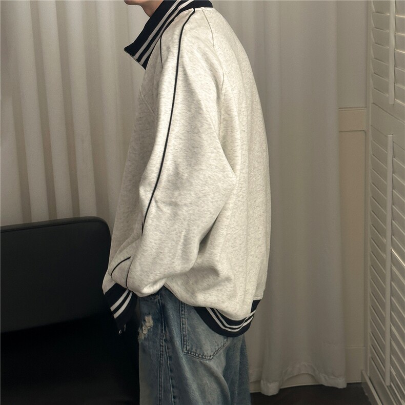 2026春现货立领卫衣外套男士宽松休闲绣花上衣A351-AW2529-P95,女装短外套,电商A351