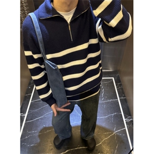 FFY2401-P48 日系毛衣男女秋装ins慵懒风bf复古软糯套头拉链图片