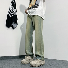 欧美高街水洗大口袋直筒设计百搭休闲牛仔裤N01455-P45，男装牛仔裤，星座308B-1