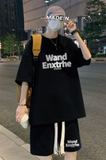 套装！夏季华夫格套装男T恤短裤男两件套大码港风TZ56-P50，男装休闲套装，电商B367