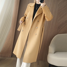 2025年秋季新款女士百搭大依，女装双面呢大衣，乾庄羊绒