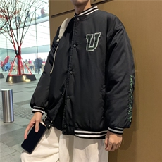 春秋季棋盘格棒球服男ins潮牌宽松休闲外套港风潮流痞帅学生夹克，男装夹克，星座1210-1