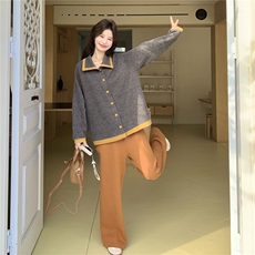 撞色拼接两件套套装P175288，女装套装/套裙，2C262