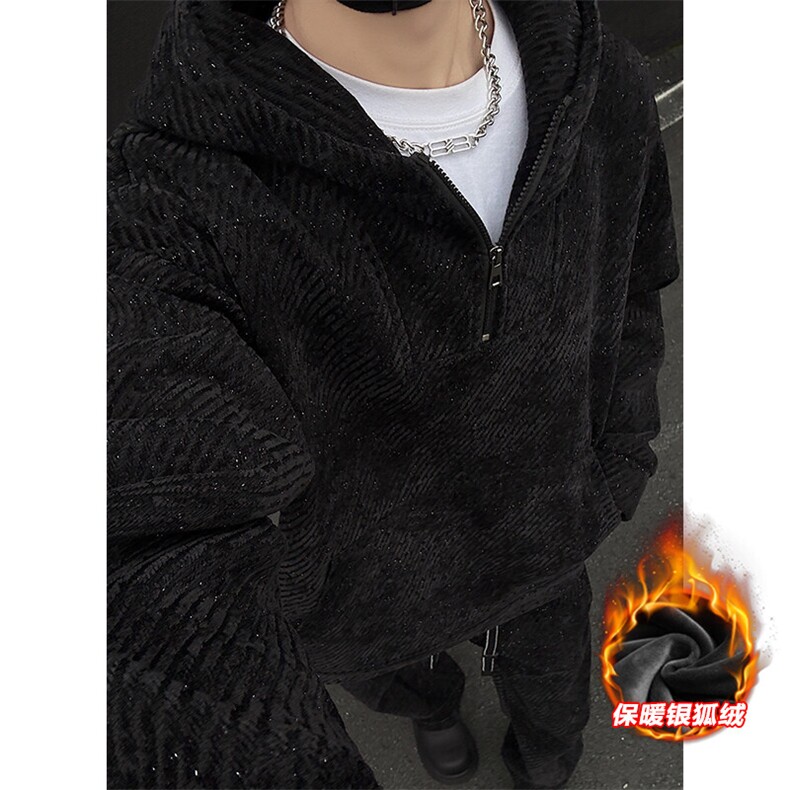 特批P108无差价冬季雪尼尔雪尼尔小香风粗花男女套装TZ5141J加绒,男装休闲套装,电商A001-1
