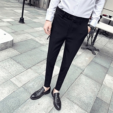 春夏英伦绣花休闲西裤韩版修身小脚裤长裤发型师A450，男装休闲裤，星座1904A