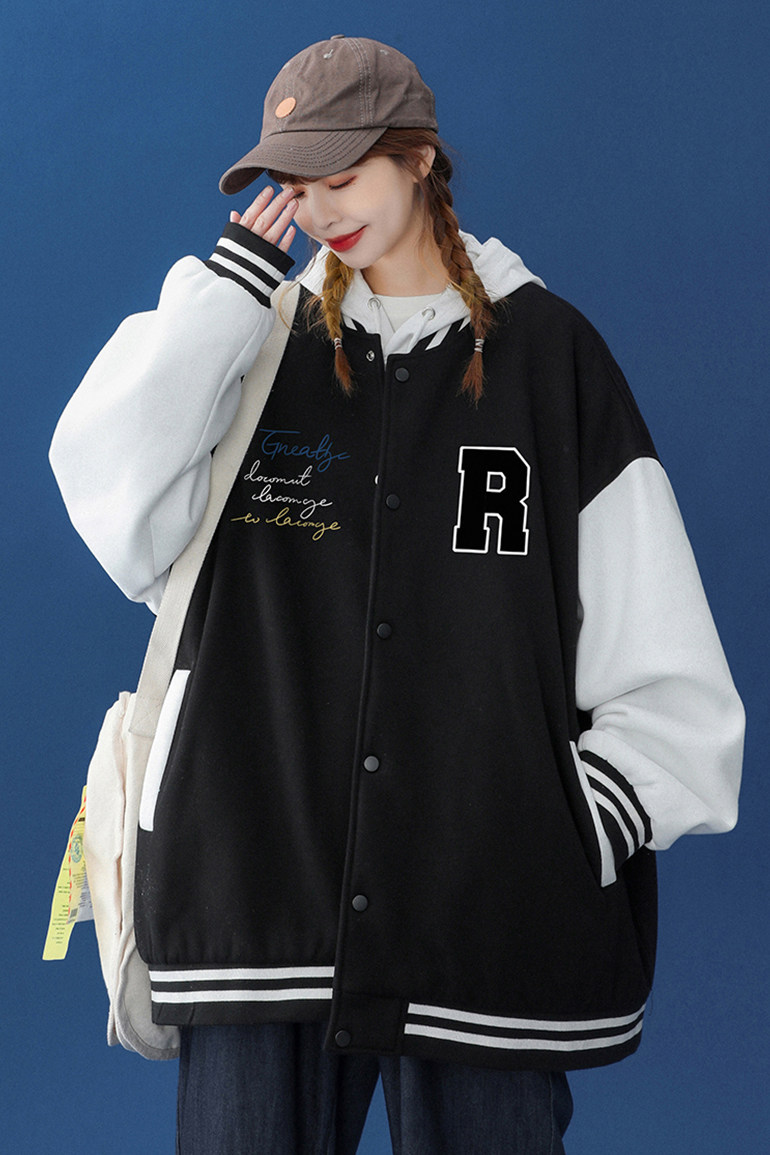 2022春季新品百搭简约卡通印花夹克休闲棒球服外套潮G94P65控78,男装夹克,A247A