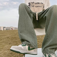 复古牛仔裤男美式vibe裤子高街ins潮牌hiphop宽松直筒裤4394-p45，男装牛仔裤，星座1008