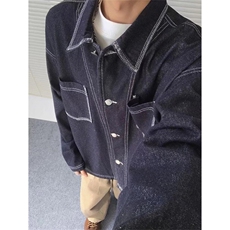 春秋季复古宽松明线牛仔夹克外套男女款ins潮牌工装上衣J47，男装工装外套，星座1116A（原606A-3）