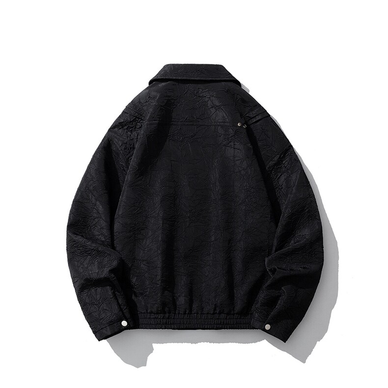 白底成分100%聚酯纤维褶皱撞色面料大码M-5XL夹克JK77866P75控118,男装夹克,星座227-7