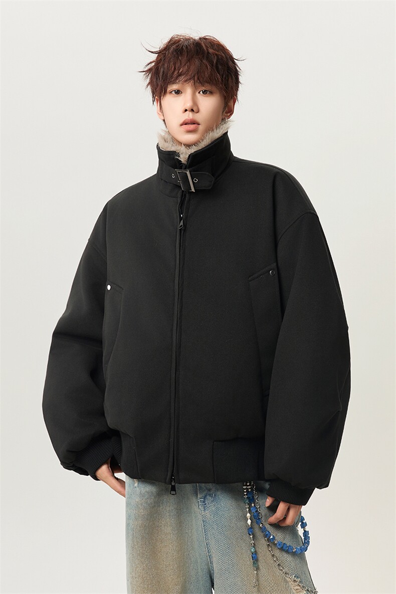毛领座山雕加棉可立领保暖宽松棉服冬季男女棉衣外套-MY003特110,男装棉衣,电商B289