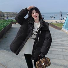 韩版短款连帽米白色羽绒服女2025冬季新款收腰显瘦保暖白鸭绒外套，女装羽绒服，蝶眷