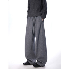 深灰色弯刀卫裤男款秋冬季美式复古重磅镰刀裤子高个子运动阔腿裤，男装休闲裤，星座607-1