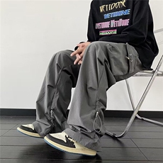 大口袋工装休闲裤男韩版潮流高街2025夏季新款ins长裤K6164-P53，男装休闲裤，星座412-3