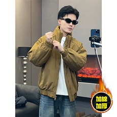 现货美式高街休闲棉衣夹克三防立领纯色户外工装加厚棉服外套，男装夹克，电商A486