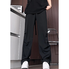 K5017/特P35新款宽松直筒休闲裤男春夏季垂感阔腿个性开叉长裤子，男装休闲裤，电商A141