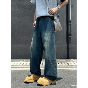 夏季牛仔裤男裤子学生百搭宽松薄款直筒休闲裤阔腿长裤NZ6607