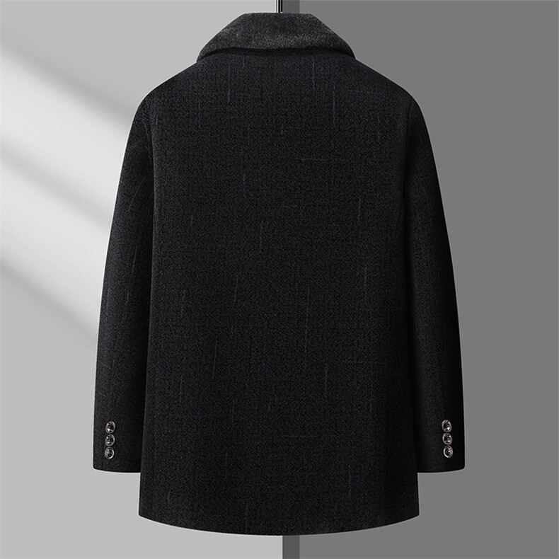 中长款毛领中老年加绒加厚雪尼尔毛呢外套秋冬茄克BD8815-P115,男装棉衣,星座1105-3
