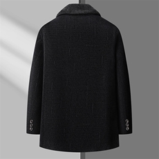 中长款毛领中老年加绒加厚雪尼尔毛呢外套秋冬茄克BD8815-P115，男装棉衣，星座1105-3