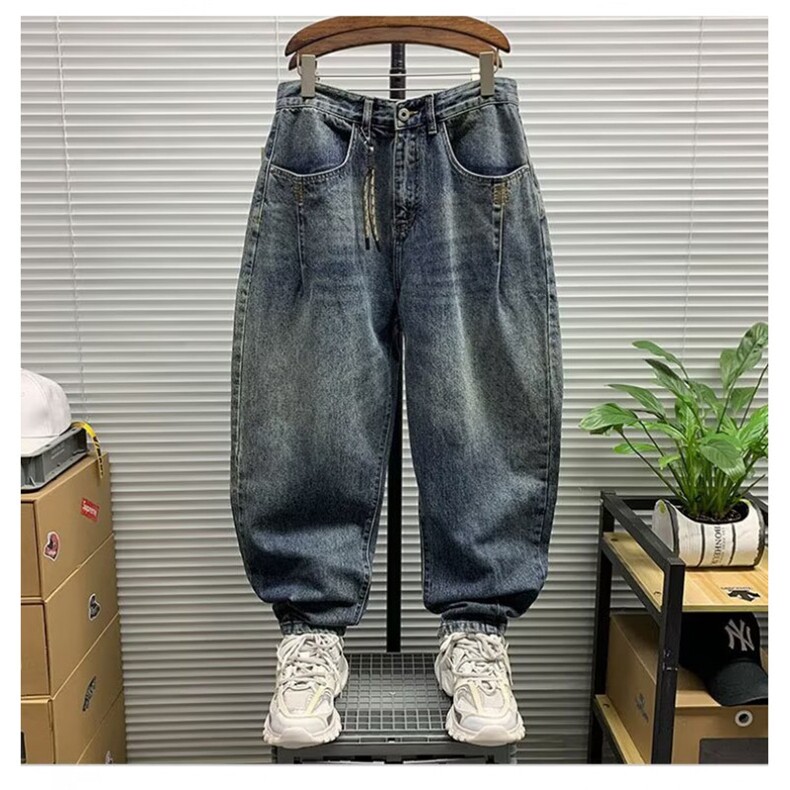 1506-1/KX441/P52潮流痞帅男裤设计感百搭休闲裤萝卜哈伦牛仔裤男,男装牛仔裤,星座1506-1