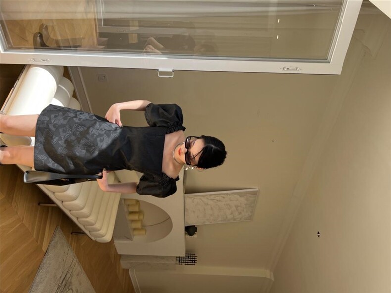 现货提花泡泡袖显瘦裙，其它，LION&CAT(2F)