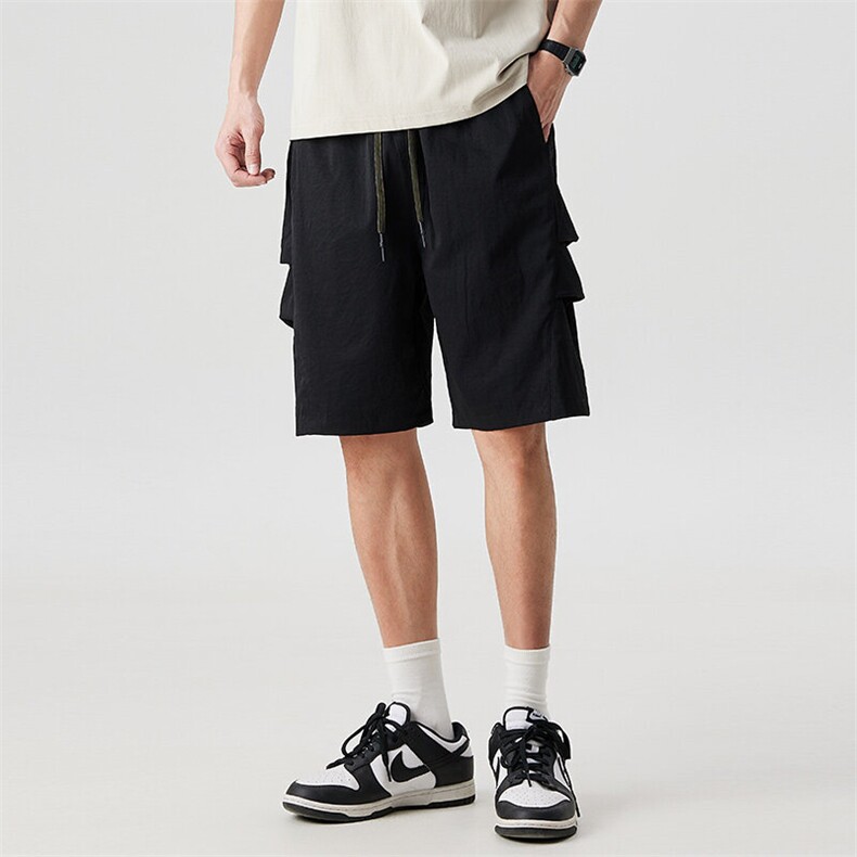 D15青年男士夏季休闲运动五分短裤夏季中裤P42黑色，男装牛仔裤，星座1615-1