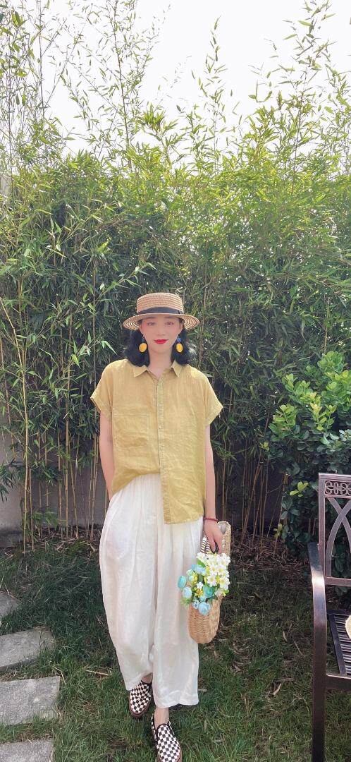纯苎连衣裙小衫裤子裙子衬衣 时尚风 风淑女风休闲风，女装连衣裙，川哲