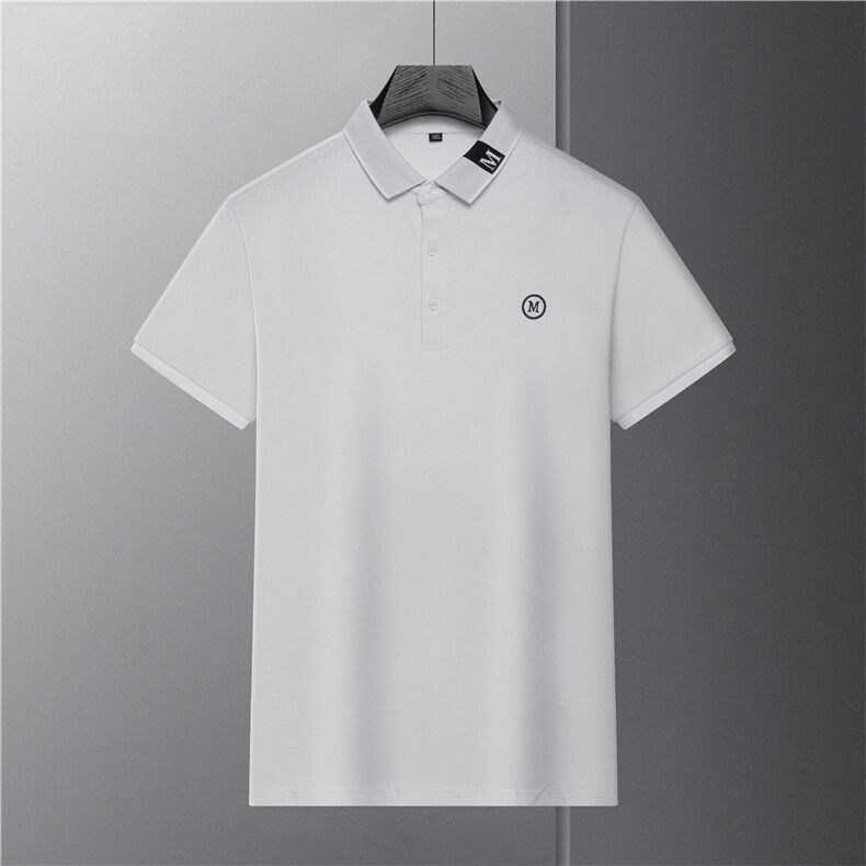 短袖T恤男翻领纯色polo衫上衣服夏季中年男士休闲百搭半袖体恤衫图片
