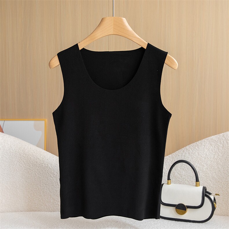 时尚德绒女士保暖背心秋冬防寒显瘦修身打底衫，女装背心吊带，炳炬电商供货