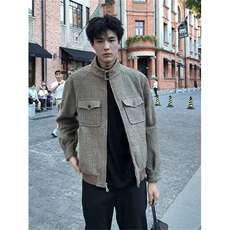 Y6627-P72外套男春秋季2025新款高级感潮牌痞帅衣服男款春装夹克，男装夹克，电商B323A