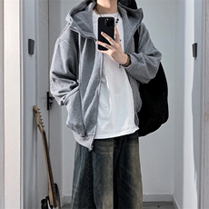 抖音得物高品质秋冬美式高街重磅结构辑明线纹理连帽卫衣外套W111，女装短外套，电商A486-1