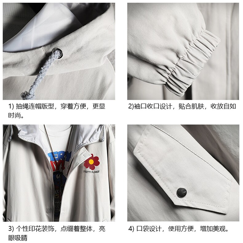 JK41257-P85纯棉连帽夹克男士大码工装男上衣外套网格挂拍,男装夹克,电商A040A