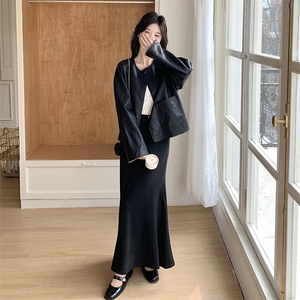 新中式皮衣外套女2026春装新款设计感小众高级感风皮夹克上衣潮图片