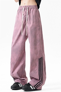 休闲裤男夏季新款港风宽松扎染工装阔腿长裤CK8203-P45图片